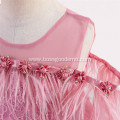 kids party ruffle shoulder floral magic rainbow lacw kids flower girls casual dresses